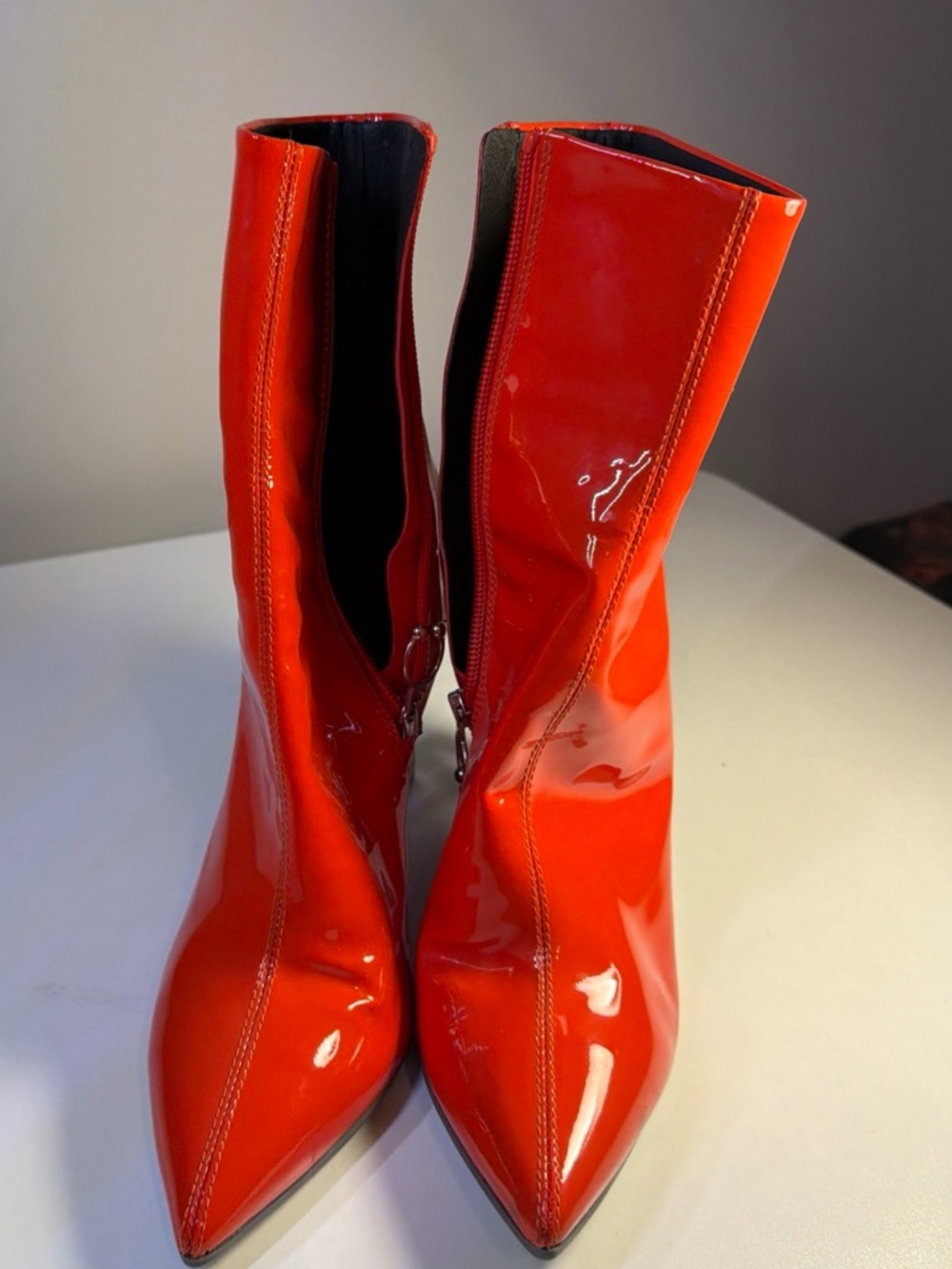 Puma Fenty by Rihanna Women's Cat Wedge Patent Wedge Boots 366258 01 SZ 8